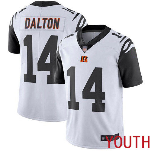 Cincinnati Bengals Limited White Youth Andy Dalton Jersey NFL Footballl 14 Rush Vapor Untouchable